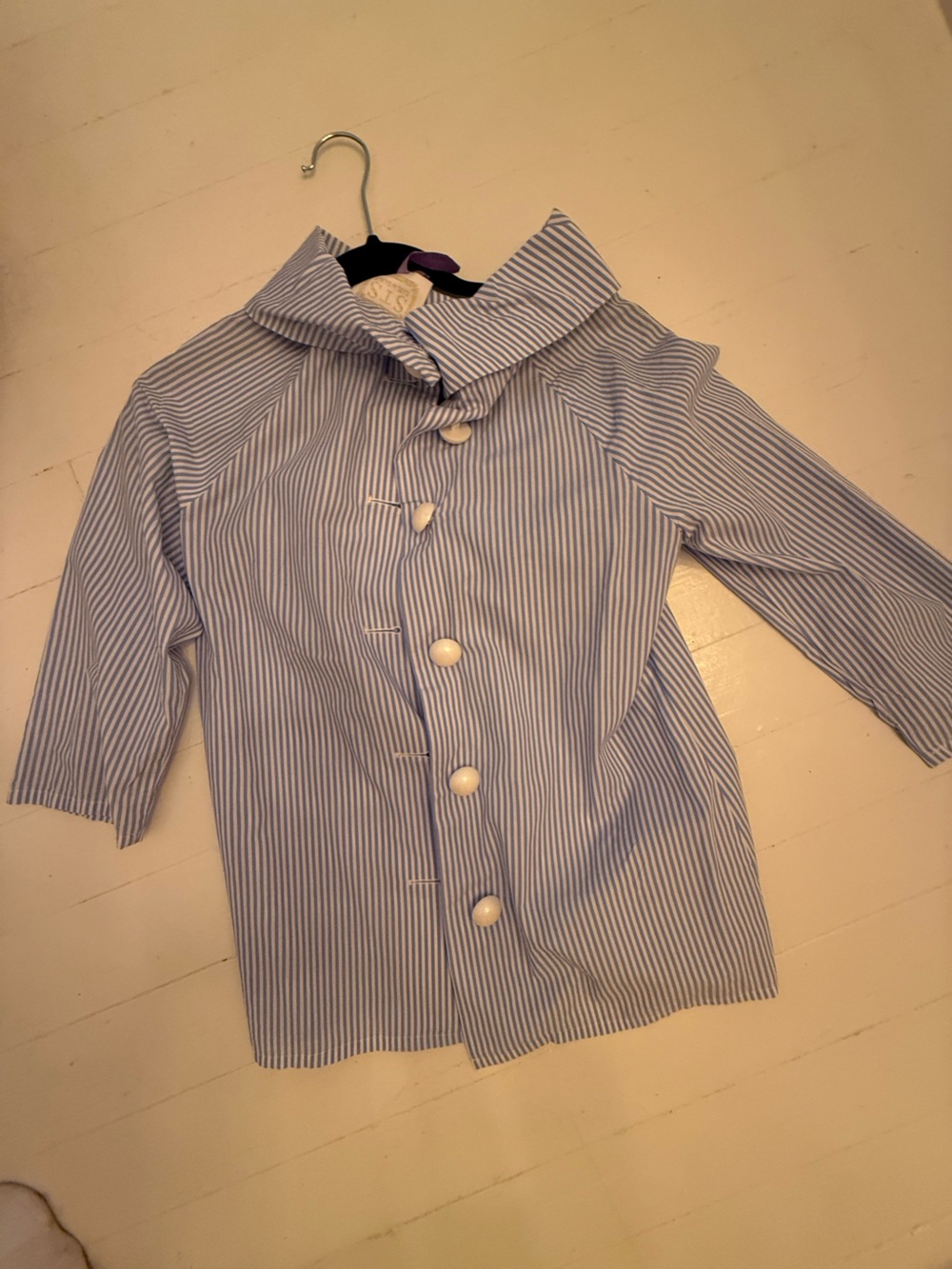 Sail to Sable Blue & White Striped Button-Front Blouse